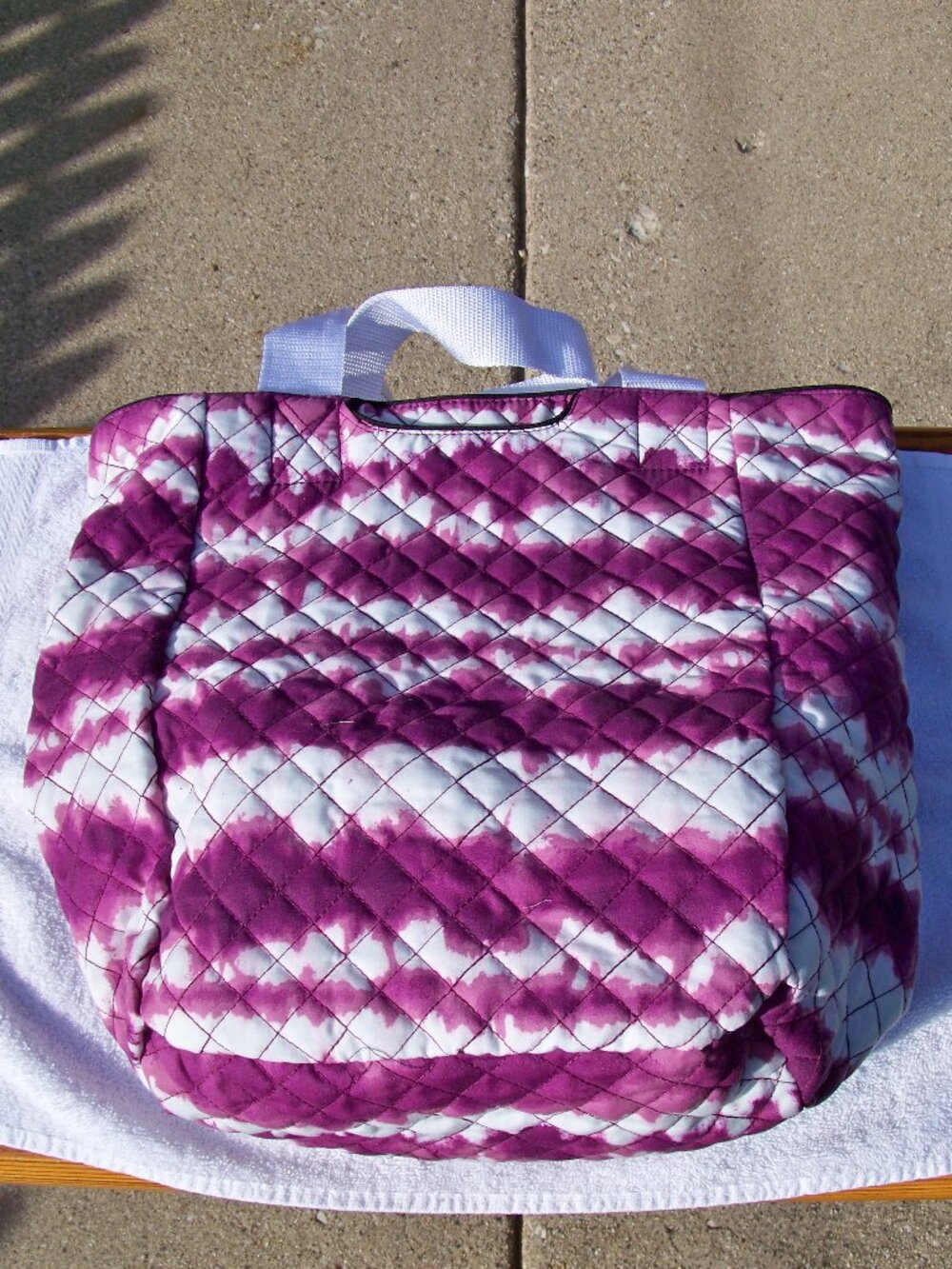 Purple Quilted Women's Reversible Tote Bag, New